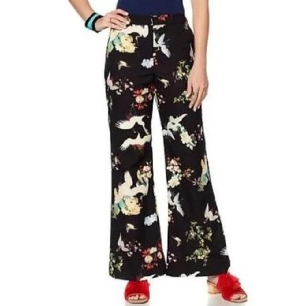 Rara Avis by Iris Apfel Stretch Woven Black Pants